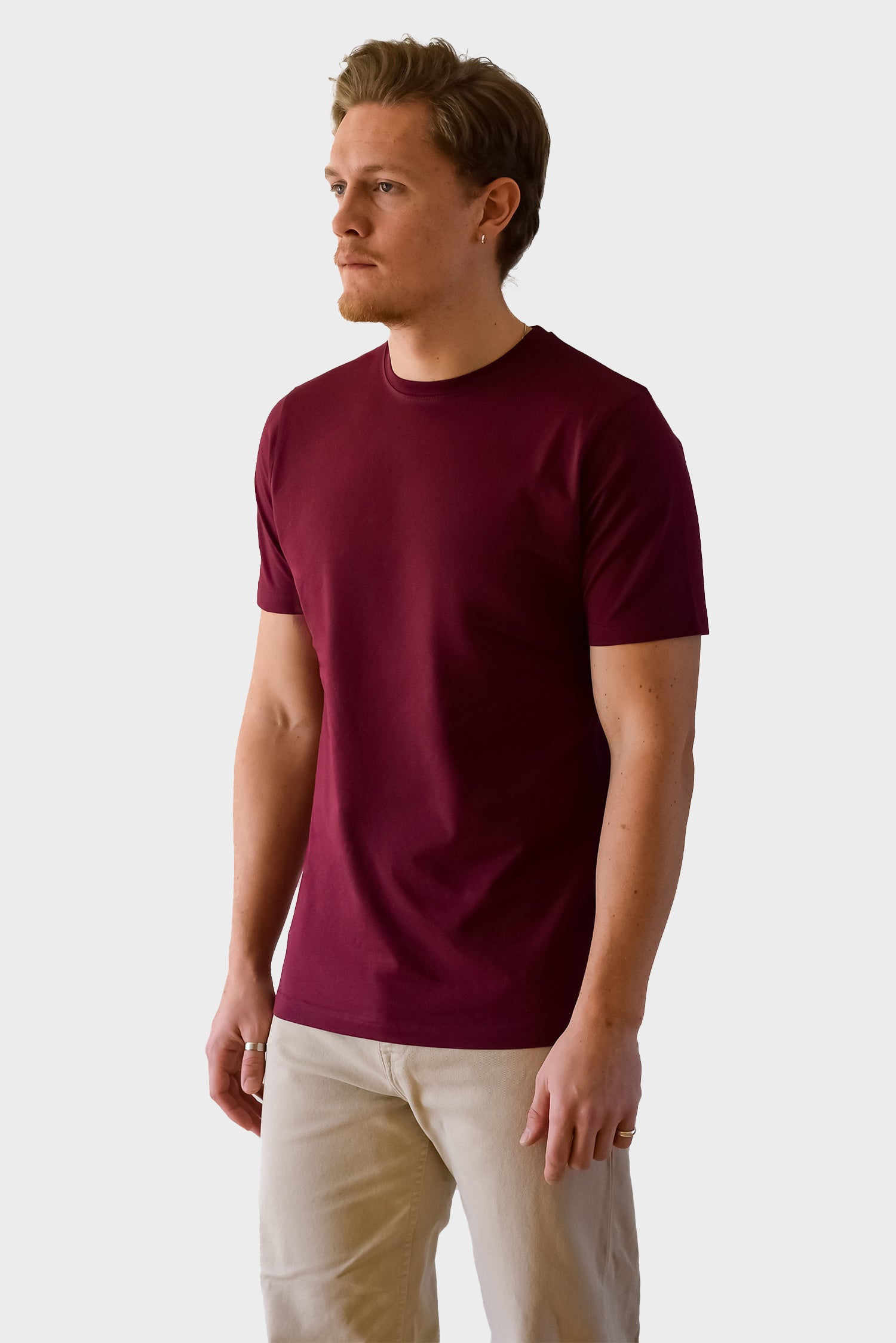 Ekologisk Basic T-shirt, Bordeaux