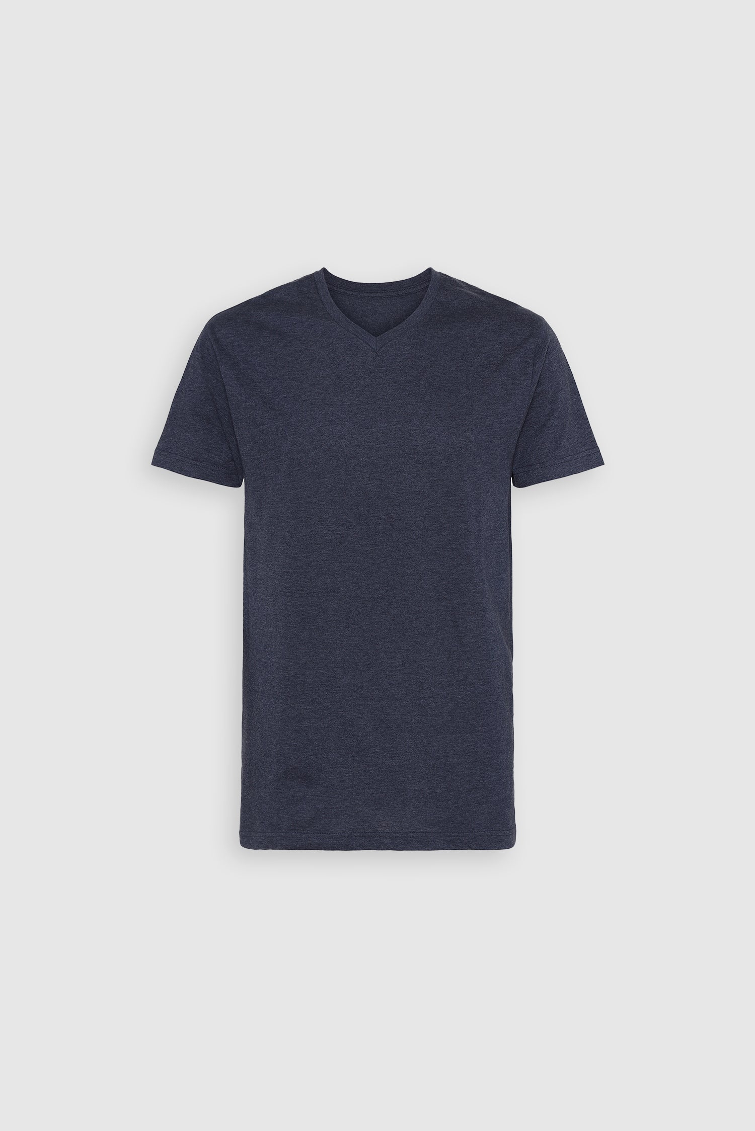 Ekologisk V-ringad T-shirt, Heather Blue