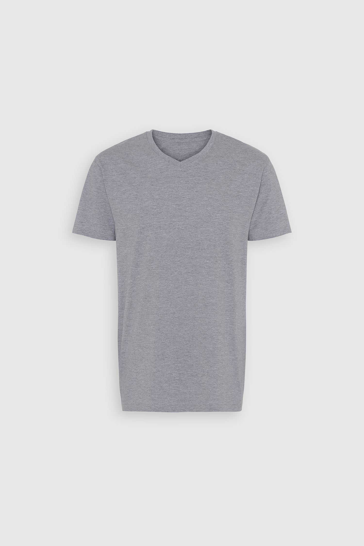 Organic V-Neck T-shirt, Light Grey